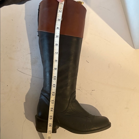 Two-Tone Leather Riding Boots - Picture 6 of 7